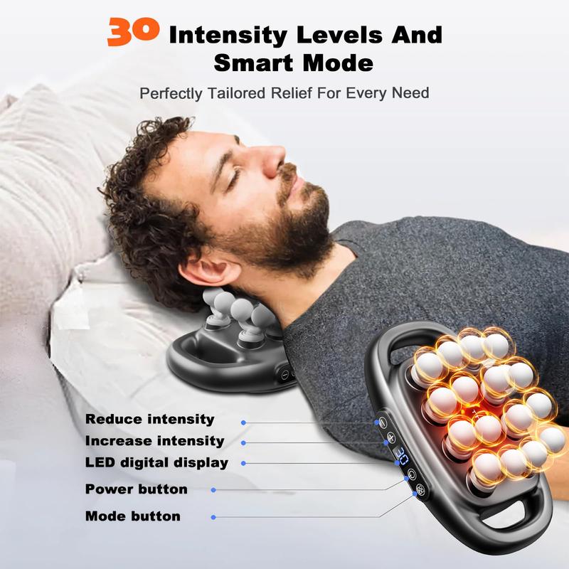 Adjustable Deep Tissue Massage Gun with 16 Heads, 30 Speeds & Red Light Therapy