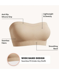 Draadloze Strapless Bandeau BH Antislip Verstelbare Bandjes Grote Maten