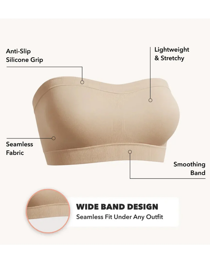 Draadloze Strapless Bandeau BH Antislip Verstelbare Bandjes Grote Maten