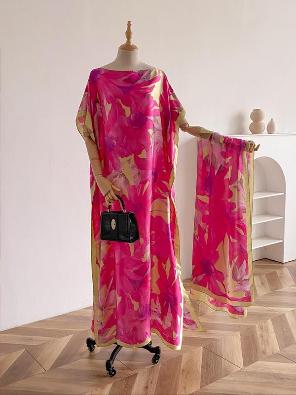 Dames sjaal en omslagdoek set met pauwenprint – elegante strandbedekking