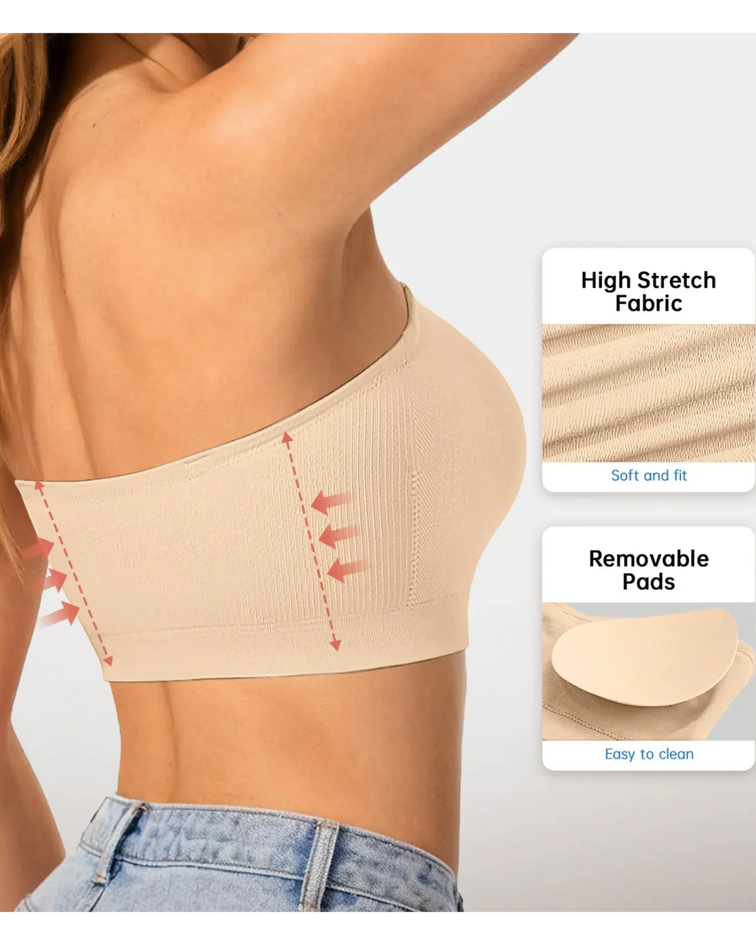 Draadloze multiway bandeau bh – Comfortabel en goed aansluitend, ook in grote maten