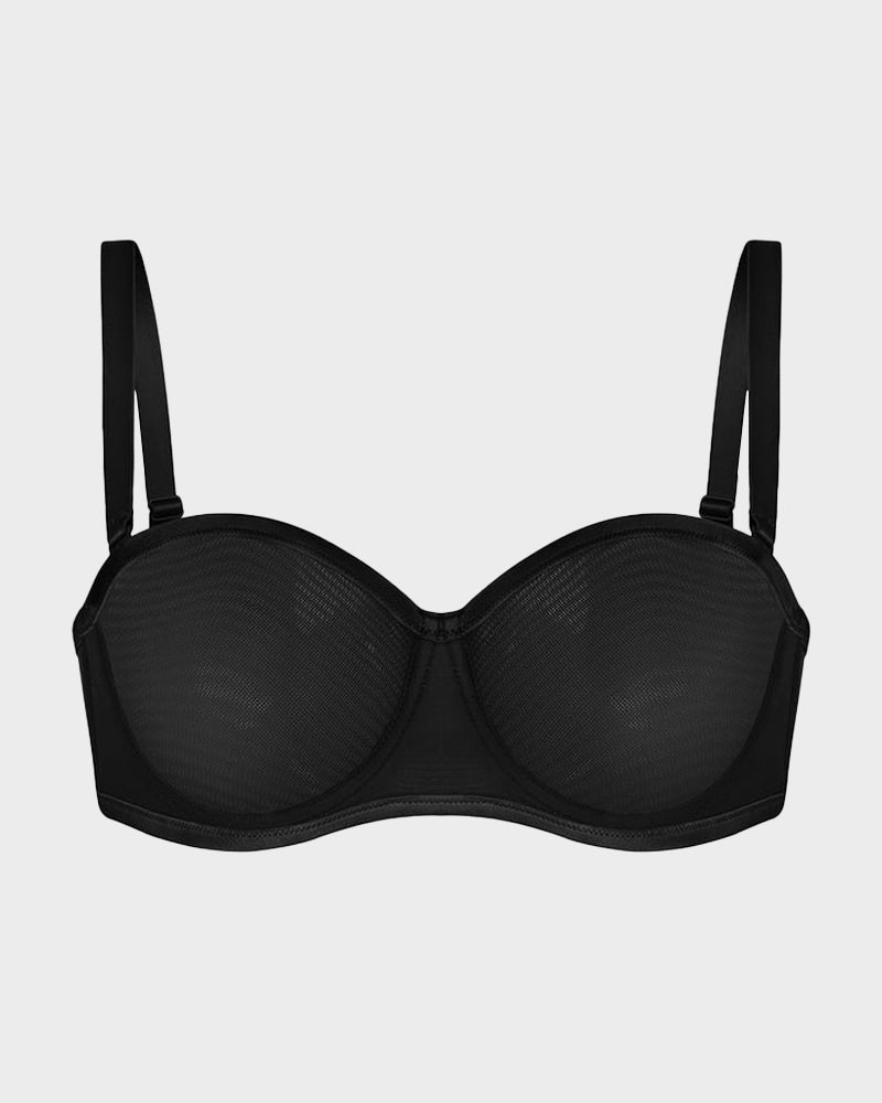 Strapless Mesh Balconette Beha met Beugel