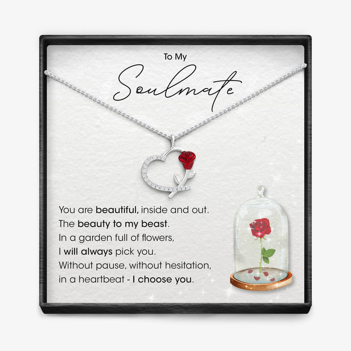 Zielsverwant - Roze Hart Ketting