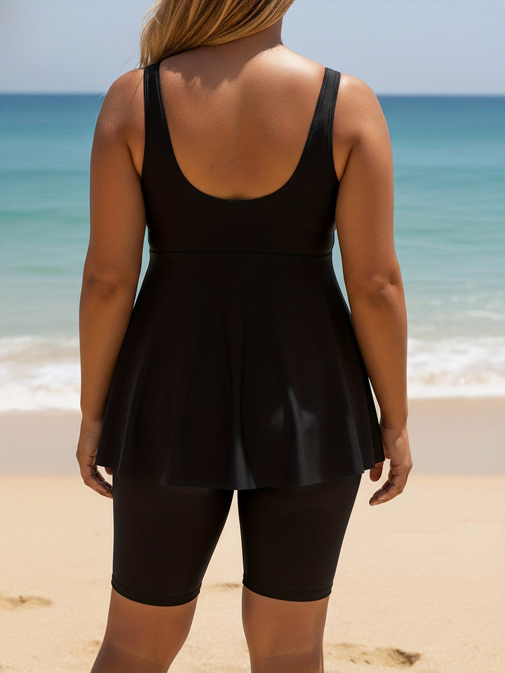 Azure Bloom Tankini Set Grote Maten