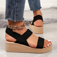 Sandalen met bandjes over de wreef en plateauzool