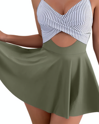 High Waist Cutout Badpak Corrigerend Zwemjurkje