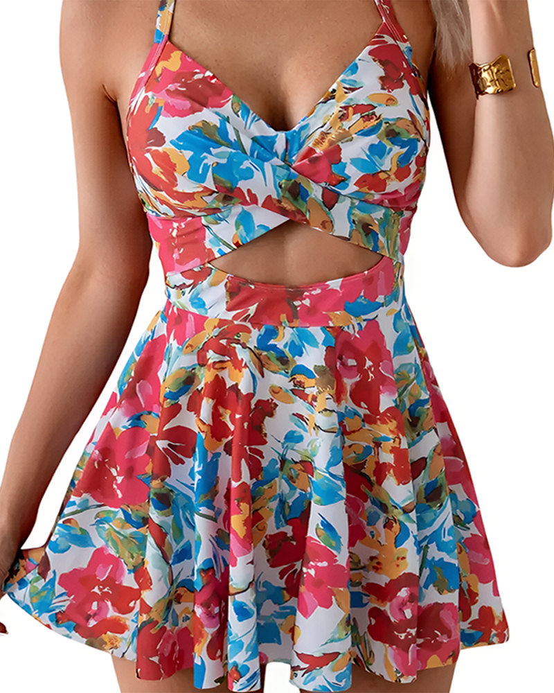 High Waist Cutout Badpak Corrigerend Zwemjurkje