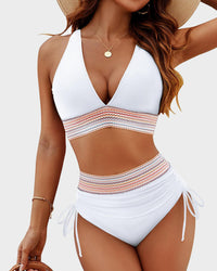 High-Waist Bikini Sets met Buikcontrole en Kleurblokken