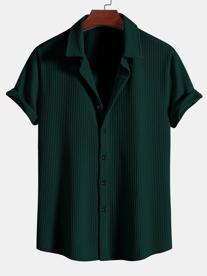 Palermo Set van Shirt met Textuur en Korte Broek