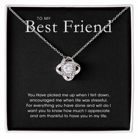 Aan Mijn Beste Vriendin - Zilveren Liefdesknoop Ketting