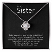 Aan mijn zus - Zilveren liefdesknoop ketting