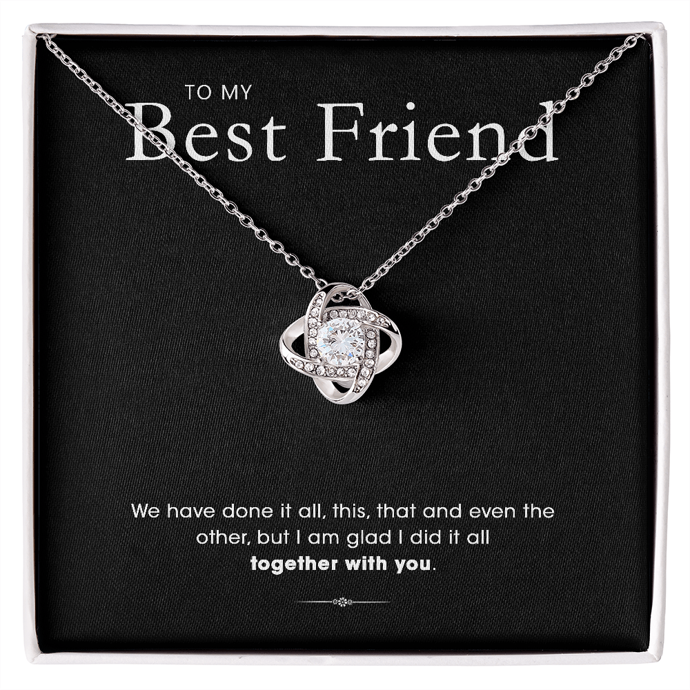 Aan Mijn Beste Vriendin - Zilveren Liefdesknoop Ketting