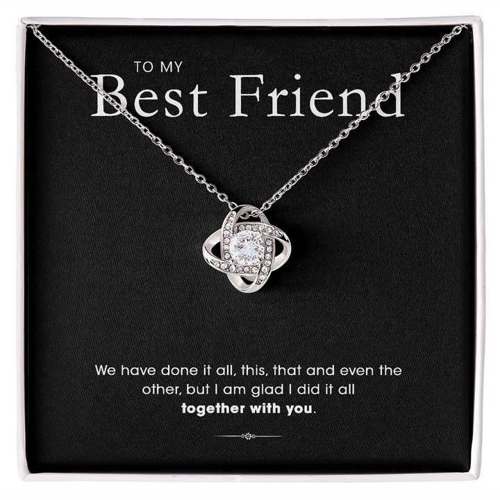 Aan Mijn Beste Vriendin - Zilveren Liefdesknoop Ketting
