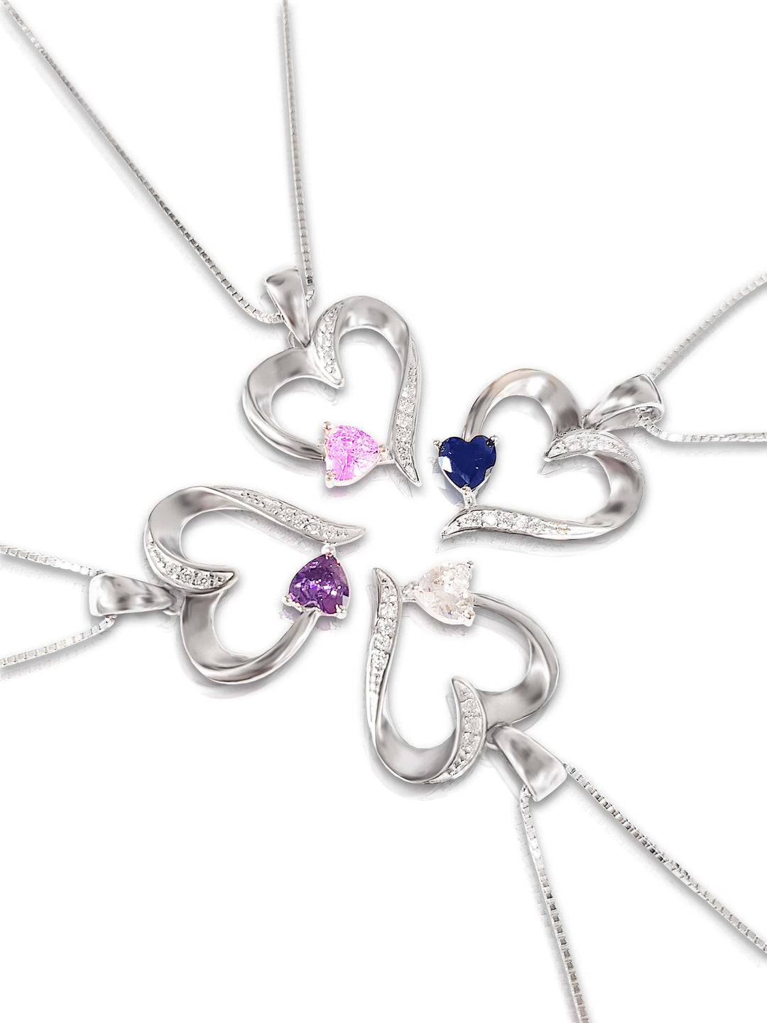 "Met heel mijn hart" - Sterling Zilveren Heilig Hart Ketting - 5 Kleuren