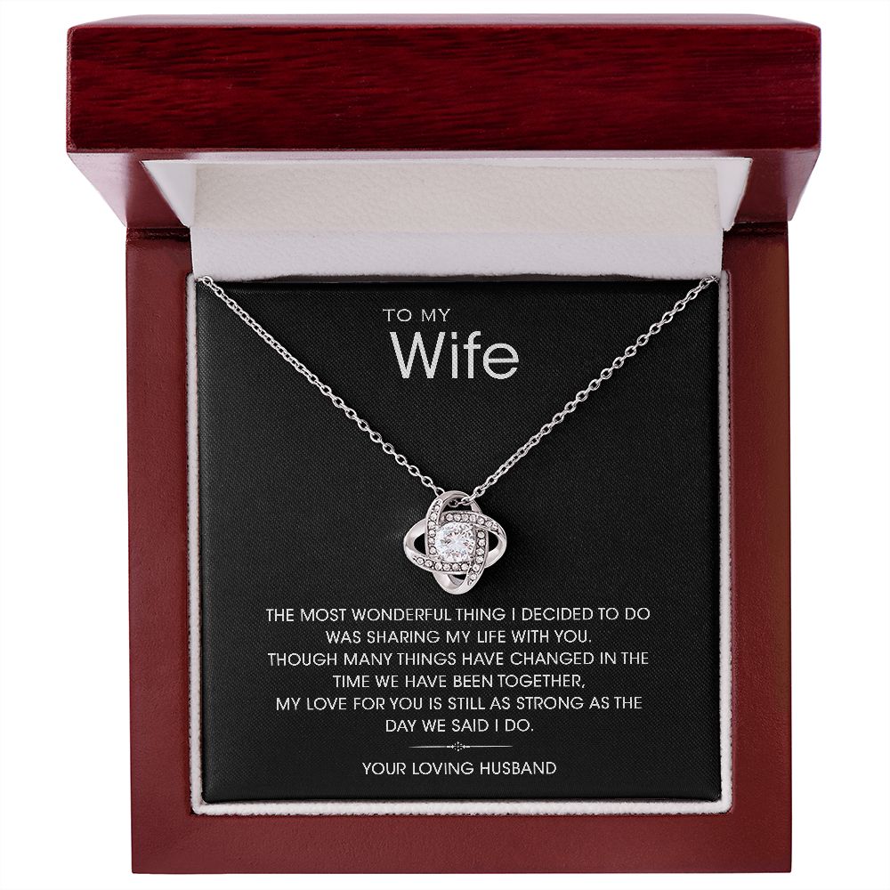 Aan mijn geweldige vrouw Zilveren Liefdesknoop ketting