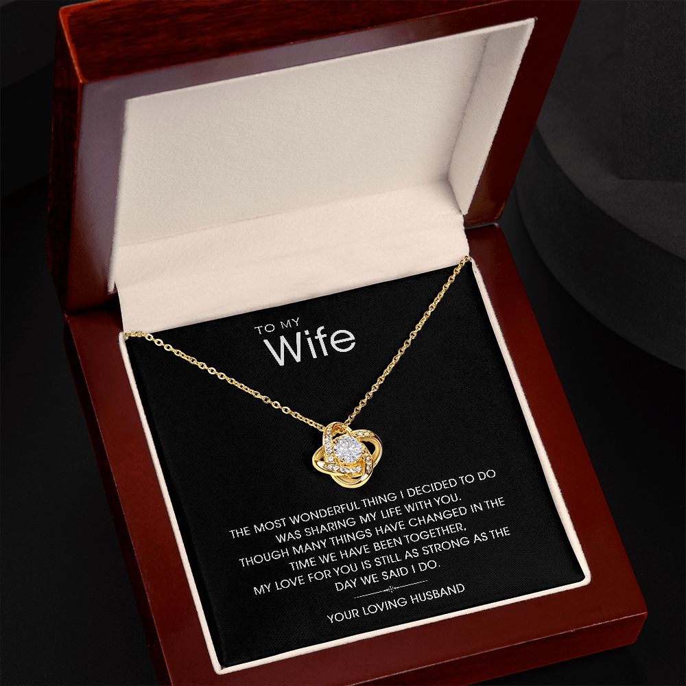 Aan mijn geweldige vrouw Zilveren Liefdesknoop ketting