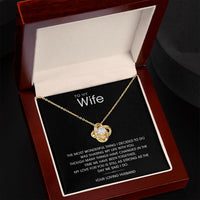 Aan mijn geweldige vrouw Zilveren Liefdesknoop ketting