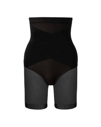 High-Waist Criss-Cross Mesh Corrigerende Shorts tot Halverwege de Dij