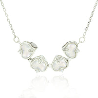 Sterling Zilver Magnetische Schelp Vouwbare Klavertje Vier Ketting