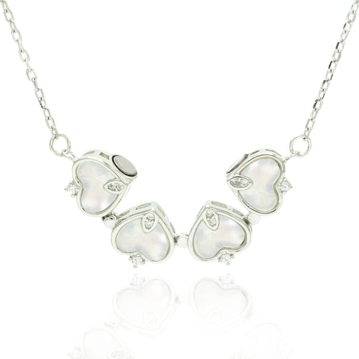 Sterling Zilver Magnetische Schelp Vouwbare Klavertje Vier Ketting