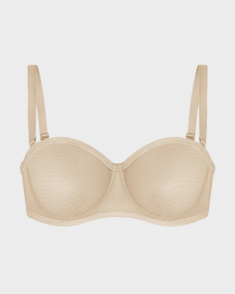 Strapless Mesh Balconette Beha met Beugel
