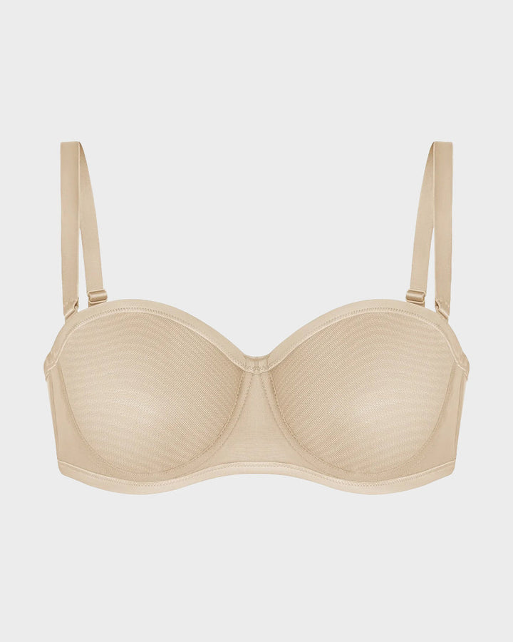 Strapless Mesh Balconette Beha met Beugel