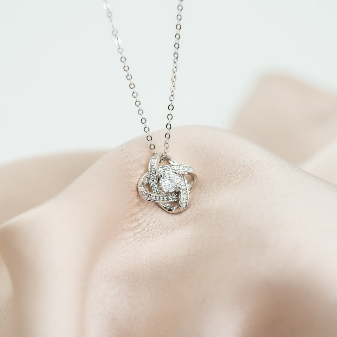 "Aan mijn zielsverwant" - Zilveren liefdesknoopketting