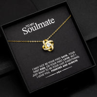 "Aan mijn zielsverwant" - Zilveren liefdesknoopketting