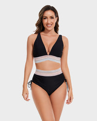 High-Waist Bikini Sets met Buikcontrole en Kleurblokken