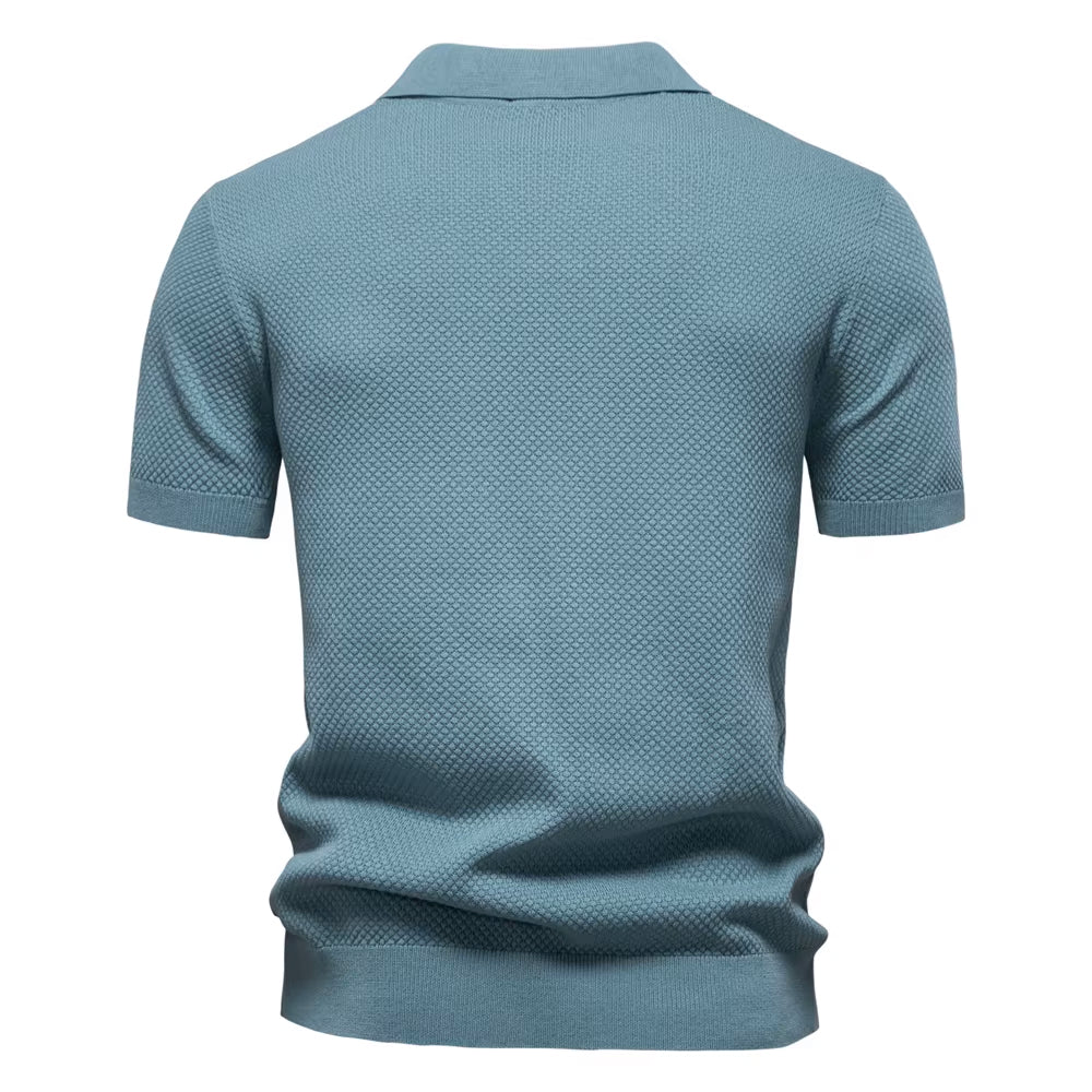 Lugano Getextureerd V-Hals Poloshirt
