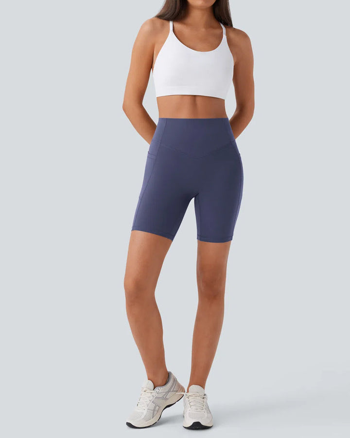 ⏳Tijdelijke aanbieding🎉High Waisted Butt Lifting Tummy Control Shaping Training Shorts met zijzakken 7"