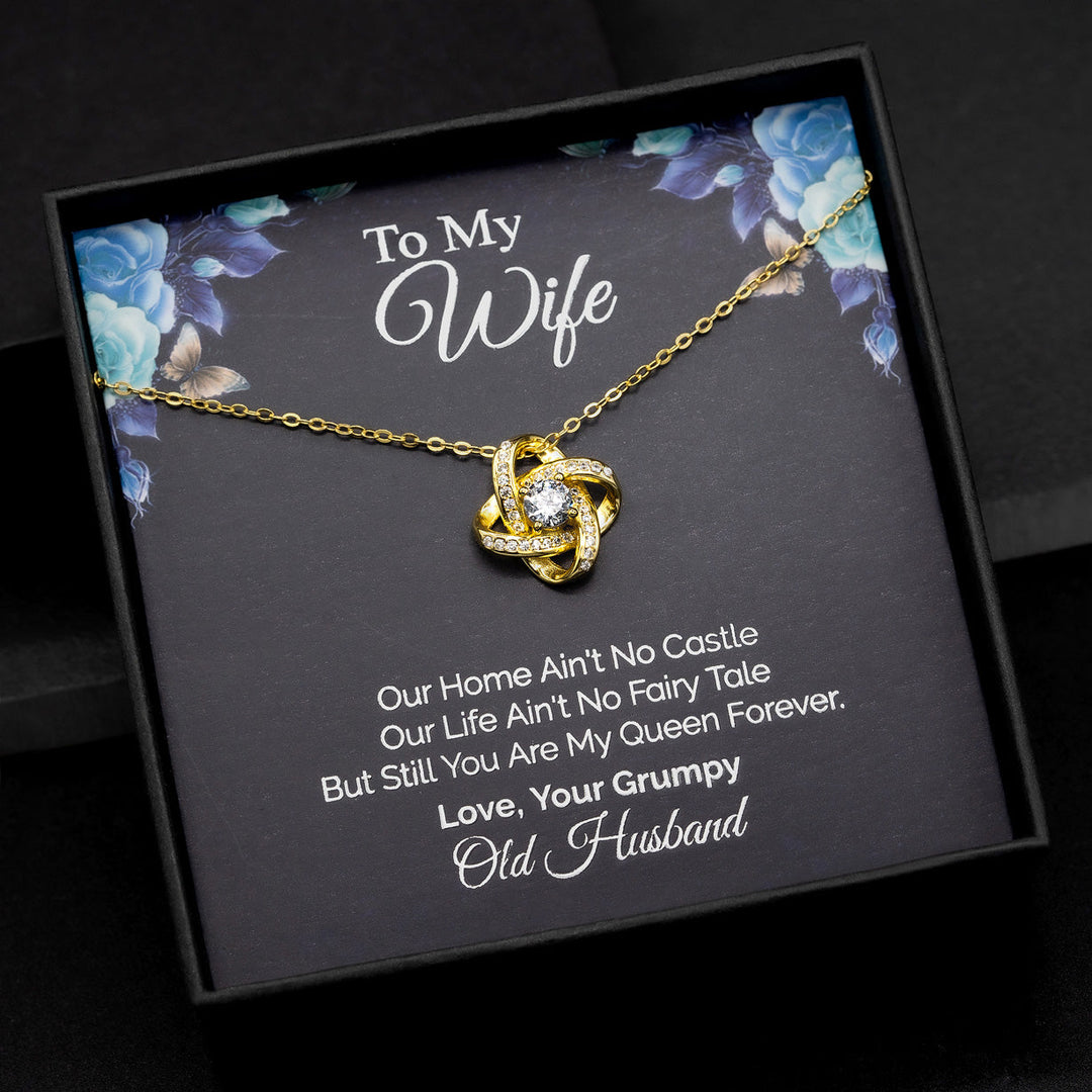 "Aan mijn vrouw" - Zilveren liefdesknoop ketting