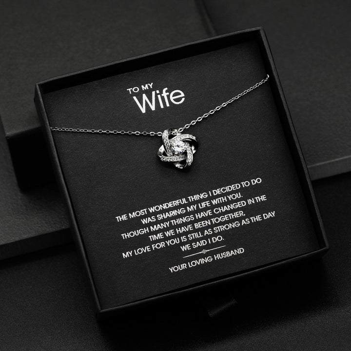 Aan mijn geweldige vrouw Zilveren Liefdesknoop ketting