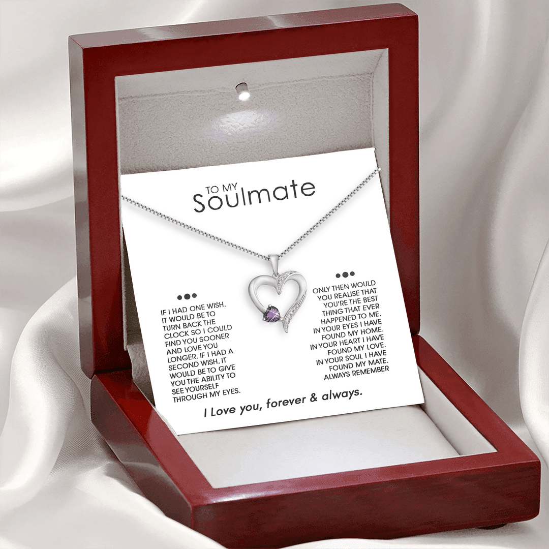 SOULMATE "ÉÉN WENS" Sterling Zilveren Heilig Hart Ketting - 5 Kleuren